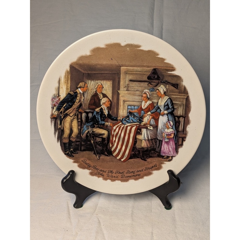Vintage Betsy Ross First Stars and Stripes Decorative Plate John Ward Dunsmore